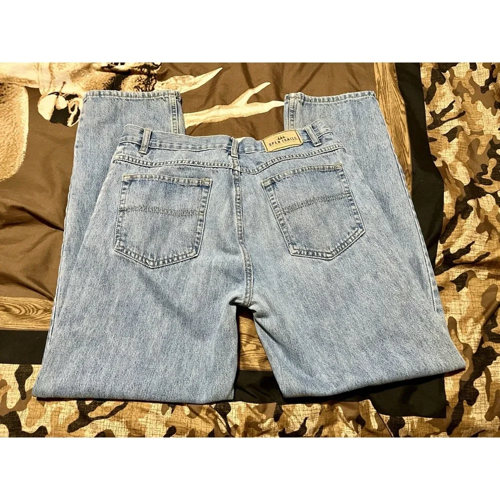 Open Trails Authentic‎ Stonewashed Jeans Men's Size 34x32 Some Staining